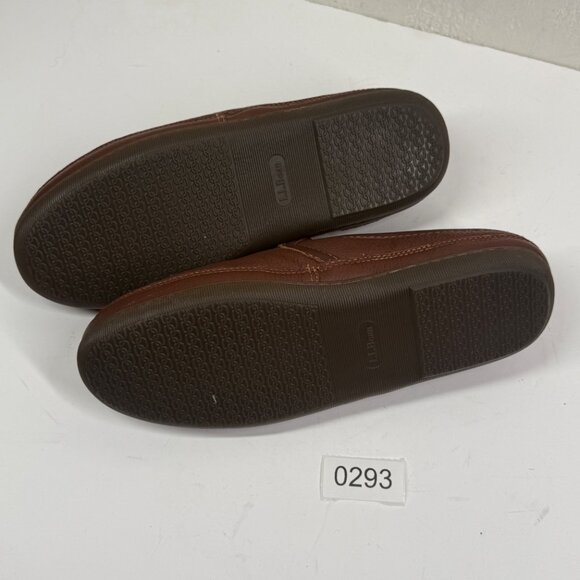 L.L. Bean Men’s Elkhide Leather Slippers Brown Slip On House Shoes Size 10M - Picture 7 of 9